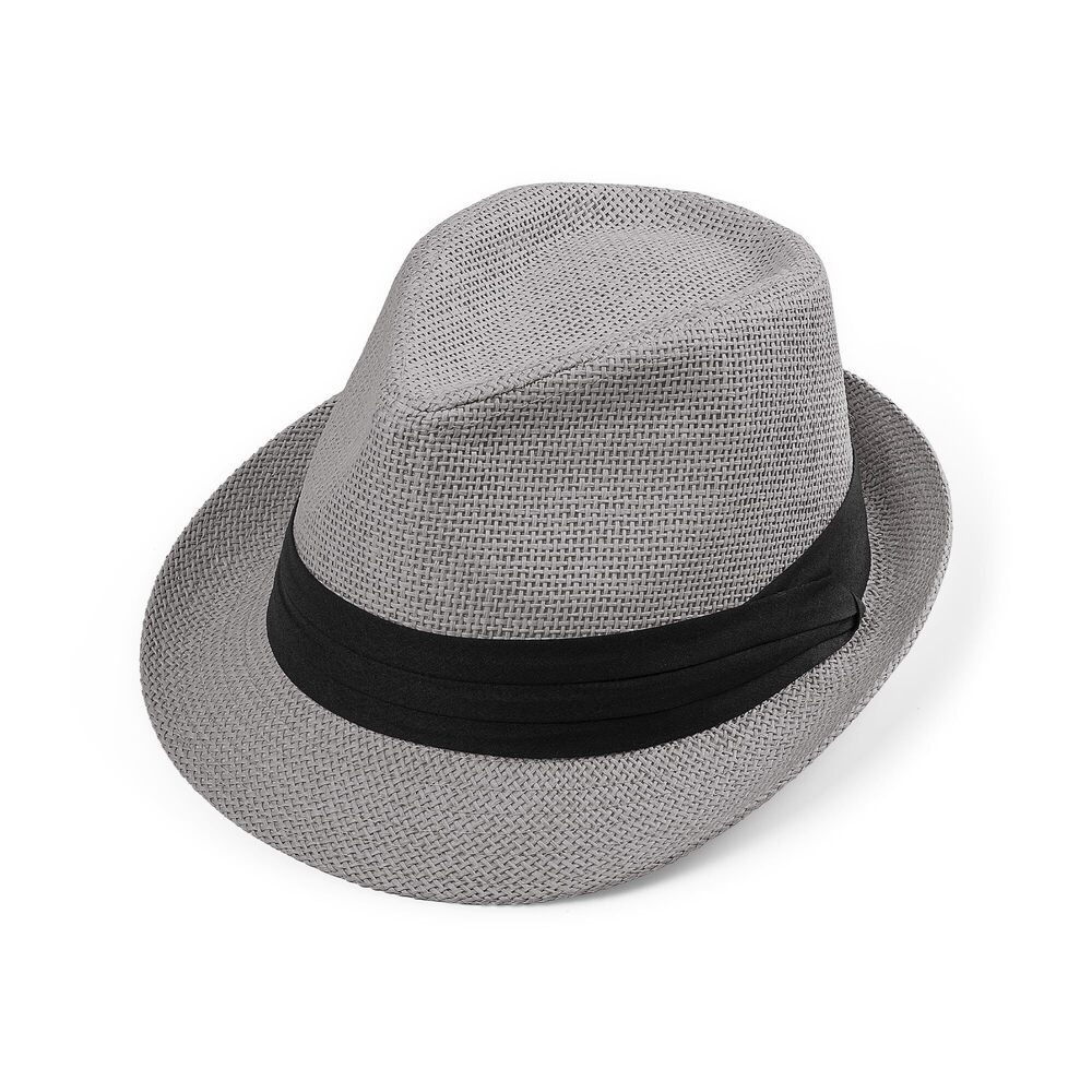 6451 Straw Trilby Fedora Hat 1920s Panama Hat Short Brim Summer Beach Sun